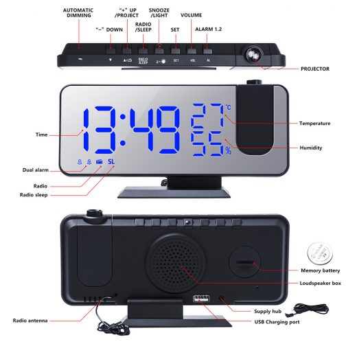 multifunctional projector alarm clock