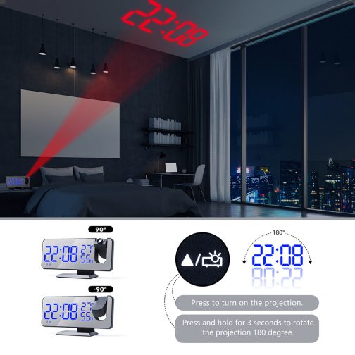 multifunctional projector alarm clock