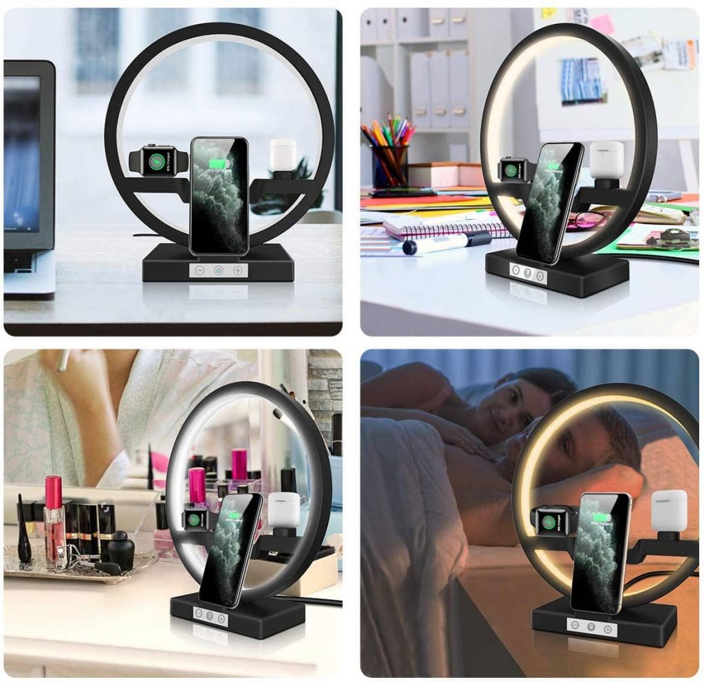 4 in 1 Wireless Charger Bedside Lamp Device
