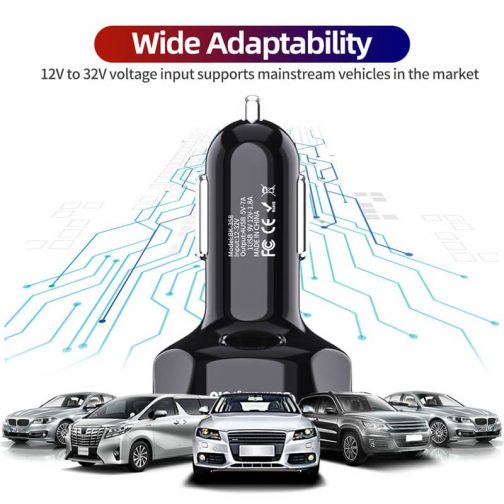 USLION 4 Ports USB Car Charge 48W Quick 7A Mini Fast Charging For iPhone (5)