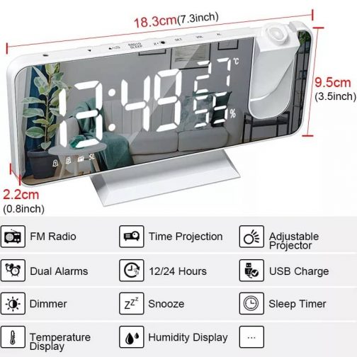 multifunctional projector alarm clock